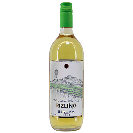 Вино Винокалем Рислинг бел п/сл 10% 1л Сербия