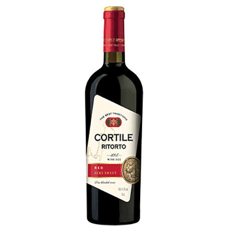 Вино Кортиле Риторто столовое красн п/сух 10-12% 0,75л Россия