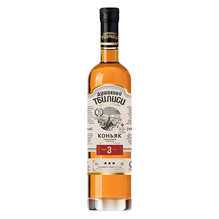 Коньяк Душевный Тбилиси 3 года 40% 0,5л Грузия