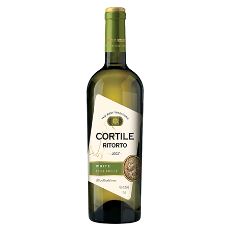 Вино Кортиле Риторто столовое бел п/сл 10-12% 0,75л Россия