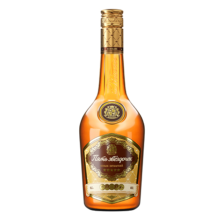 Коньяк Пять звездочек российский 42% 0,5л Сордис Россия