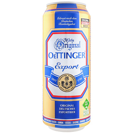 Пиво Отингер Экспорт светл фильтр 5,4% 0,5л ж/б Германия