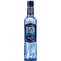Водка Пять озер 40% 1,0л Россия