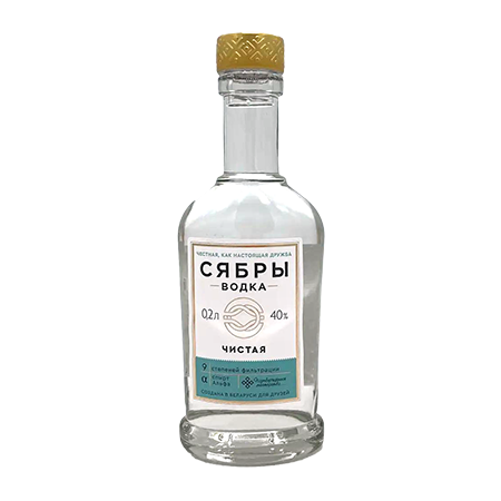 Водка Сябры Чистая 40% 0,2л Беларусь