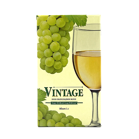Вино Винтаж бел п/сл 10-12,5% 1,0л т/п Россия