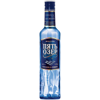 Водка Пять озер 40% 0,375л Россия