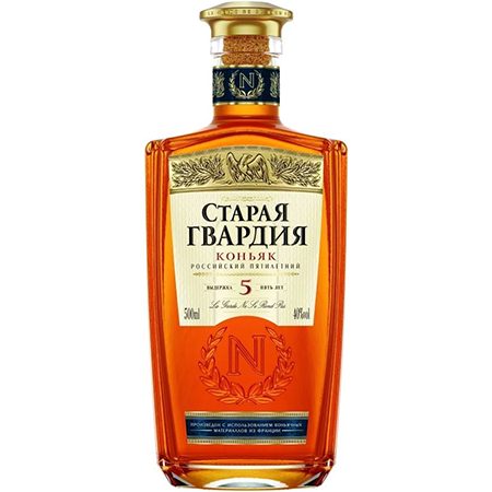 Коньяк Старая Гвардия 5* 40% 0,5л Россия