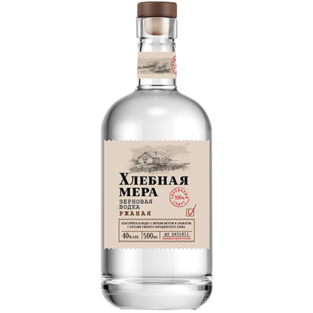 Водка Хлебная Мера Ржаная 40% 0,5л Россия