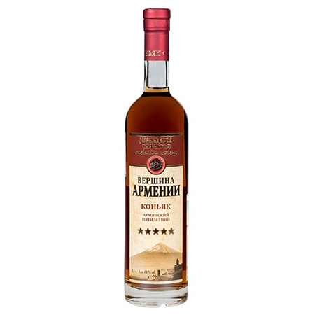 Коньяк Вершина Армении армянский 5 лет 0,5 40% Армения