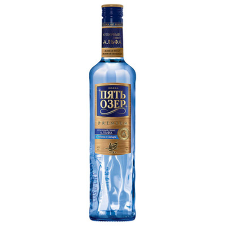 Водка Пять озер Премиум 40% 0,5л Россия