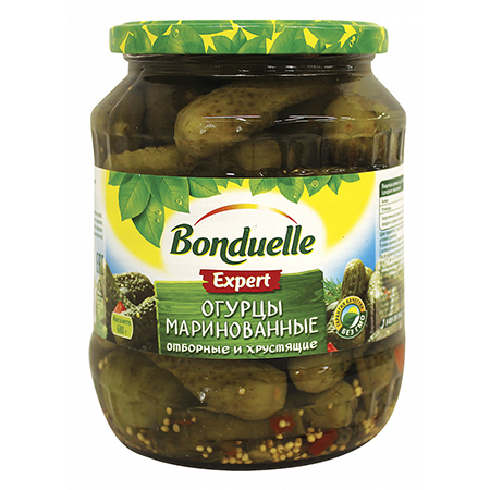 Огурцы маринованные Бондюэль 680г ст/б
