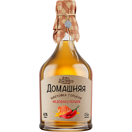 Настойка Домашняя Медовая с Перцем горькая 40% 0,5л Россия