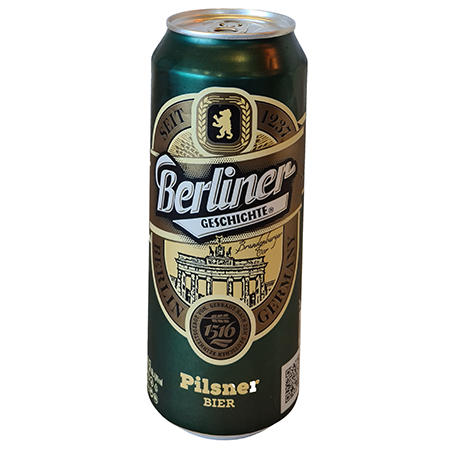 Пиво История Берлина Пльзенское светл/фильтр 4,8% 0,5л ж/б Германия